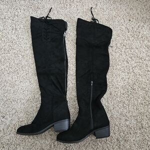 Cupid Black Over-the-Knee Boots